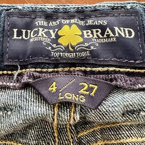 Lucky Brand Sweet Jean Boot Size 4/27L. Some noticeable wear on cuffs.